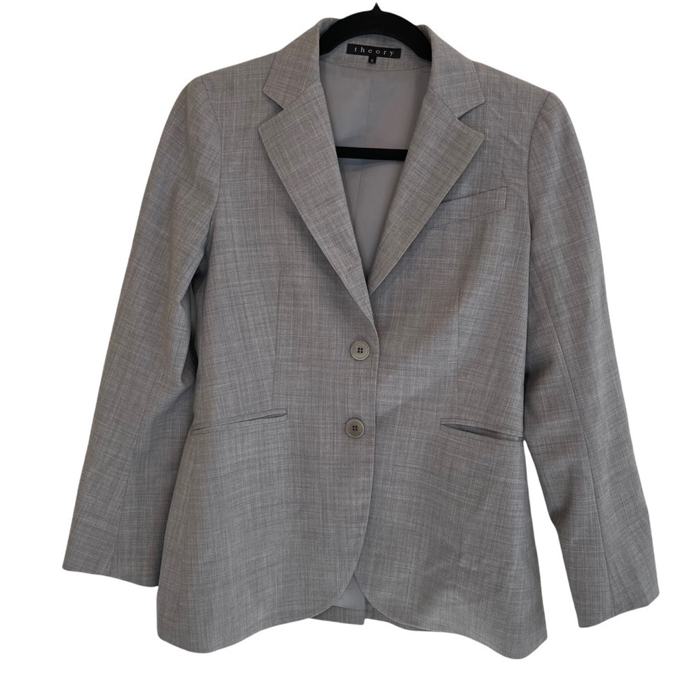 Theory Wool Lightweight Gray Blazer 0